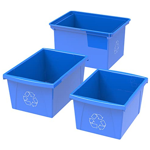 Papelera De Reciclaje De 9 Galones, Azul, 1 Unidad (615...