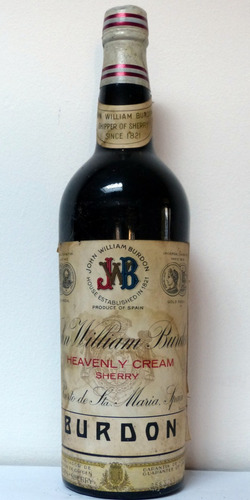 Antigua Botella Sherry John William Burdon Heavenly Cream