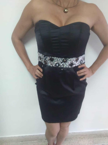 Vestido Dama Fiesta Negro Talla M Corto