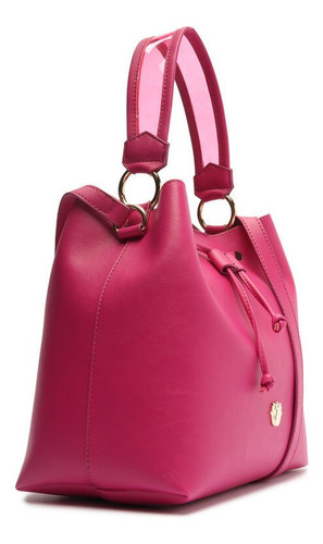 Imagem 2 de 6 de Bolsa Feminina Bucket Tiracolo Rosa - My Shoes