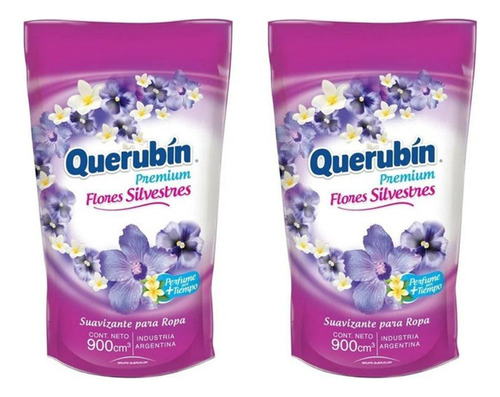 Suavizante Premium Flores Silvestres Querubín 900ml Pack X2