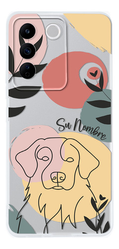 Funda Para Vivo Mujer Perrito Golden Minimal Con Tu Nombre