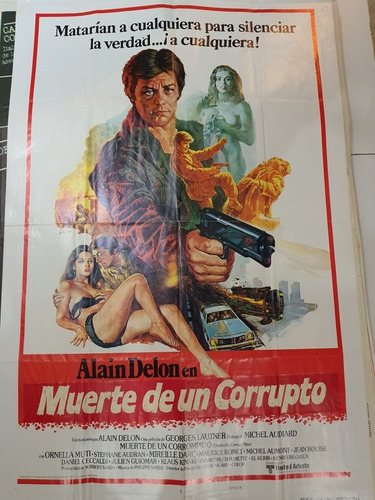 Afiche Cine Original 1566-alain Delon- Muerte De Un Corrupto