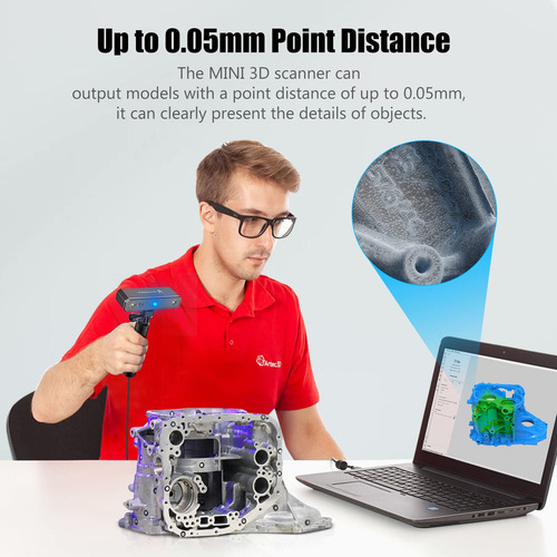 Revopoint Mini Escáner 3d De Alta Precisión, 0,02 Mm, Precisión De 10 Fps, Velocidad De Escaneo Para Modelo