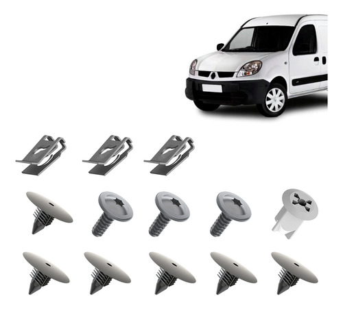 Kit Grampo Presilha 13 Pçs Parabarro Dianteiro Kangoo 11 12