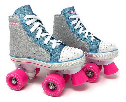 Chicago Skates Girls Fashion Quad Skates Con Luces Intermite