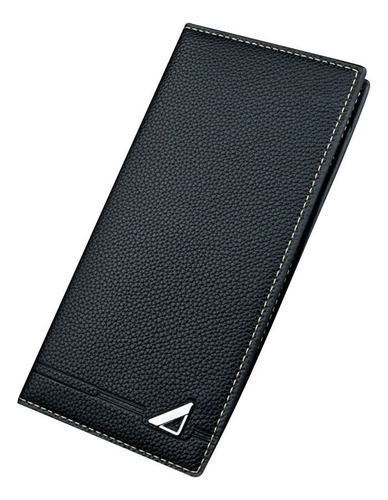 Cartera Quanxu Para Hombre, Larga, Triple, De Piel Suave Y S