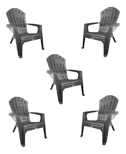 Silla Sillon Mascardi Miami Negro X5 Plastico Exterior Patio