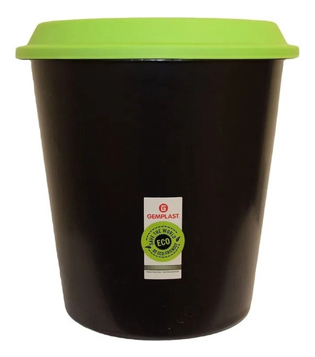 Tacho Cesto Residuo Basura Plastico C/ Tapa Gemplast 12 L