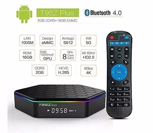 Convertidor Smart Tv T95z Plus 2g 16g Android 7 Bt Netflix