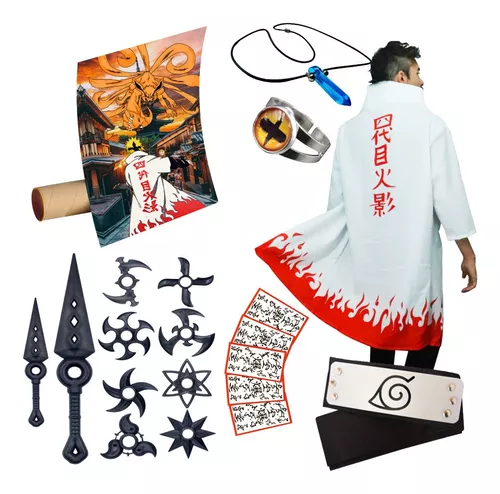 Combo Minato Manto Hokage + Kit Cosplay Naruto Completo