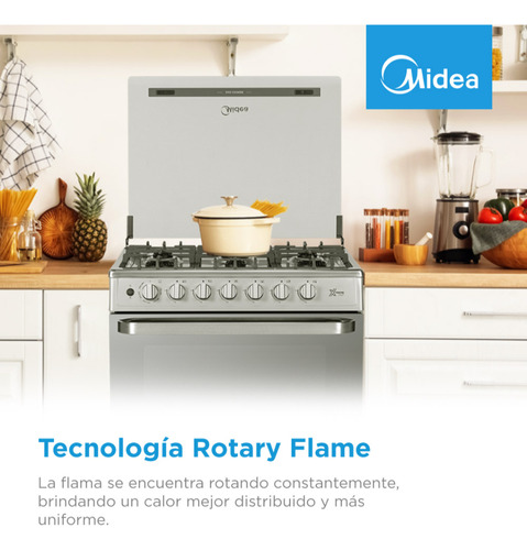 Estufa Midea De Piso Con Capelo 30 Xtreme Chef Silver Silver