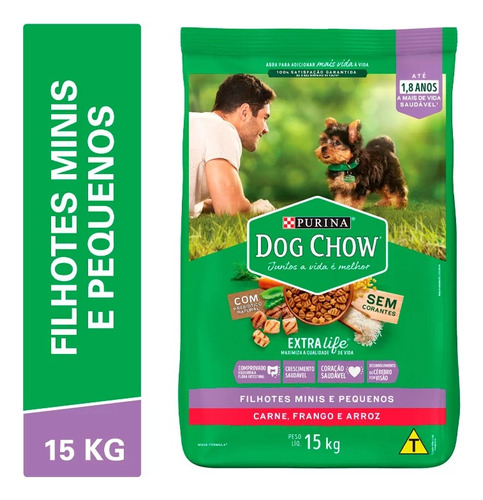 Dog Chow Filhotes Raças Pequenas Carne/frango/arroz 15 Kg