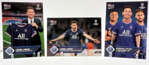 Messi, Mbappe, Neymar Jr Psg Champions Lote De 3 Tarjetas