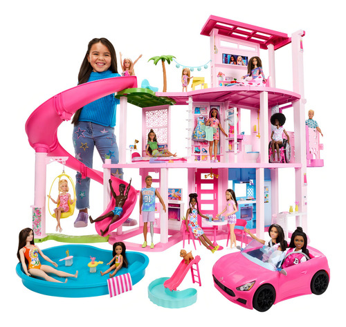 Casa De Muñecas Barbie Nueva Casa De Los Sueños Hmx10 Color Rosa