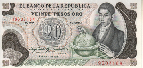 Colombia Billete De 20 Pesos Año 1983 - Pick 409d - Unc