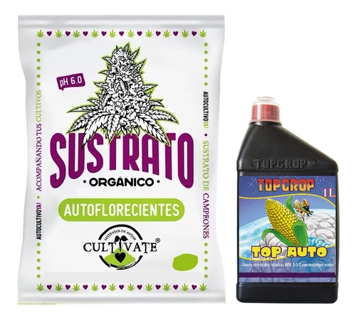 Sustrato Cultivate Autofloreciente 80lt Top Crop Auto 1lt