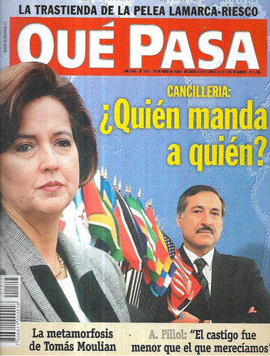 Revista Qué Pasa 1515 / 20 Ab 2000 / Cancillería Quién Manda