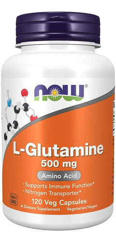 Now Foods Aminoácidos L-glutamina 500 Mg 120 Cápsulas Vegetales Sin sabor