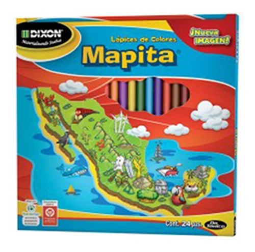 Lápices De Colores Mapita Dixon Caja Con 24 Piezas Largos