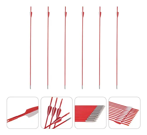 6 Flechas De Fibra De Vidrio De Tiro Con Arco Seguro Para Pr