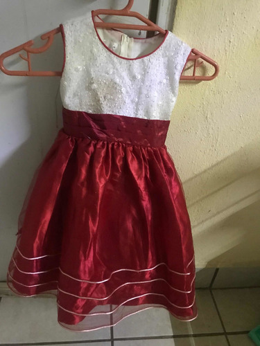 Vestido Infantil Rojo/blanco Talla 2años