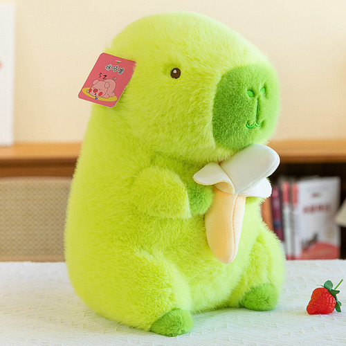 Hjb Muñeco De Peluche Capibala Verde Plátano 25cm De Regalo