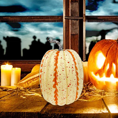 ( Calabaza Artificial, Utilería De Naranja Y Amarillo