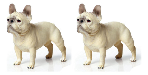 2 Modelos De Perro Pug Dog, Bulldog Francés, Posición De Pie