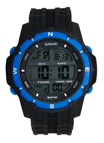 Relógio Masculino Speedo 81135g0evnp2 Preto E Azul 3