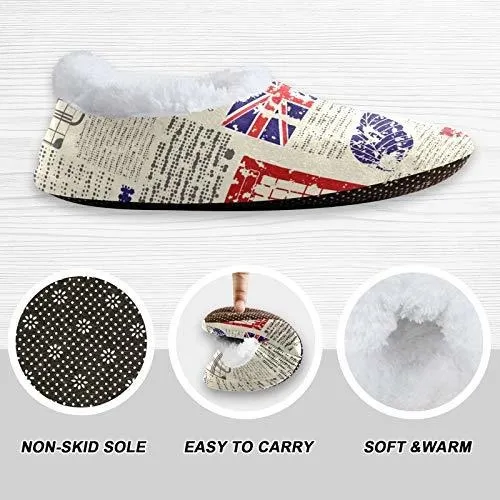 Pantuflas Escocesas Mujer Retro Con Forro Polar