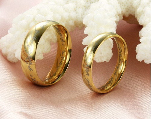 Imagen 4 de 5 de Anillos Lord Of The Ring Dorados - 974