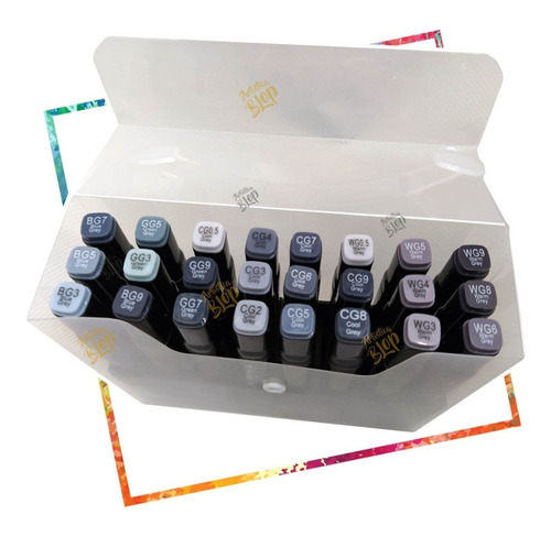 Set Marcadores 24 Grises Touch Manga Simil Copic Blackwork