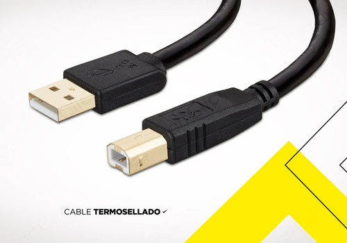 Imagen 4 de 10 de Cable Usb Impresora A B Para Hp Epson Multifuncion 1.8 Mts