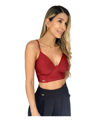 Crop Top Tiras Copas Solo Fondo (car111)