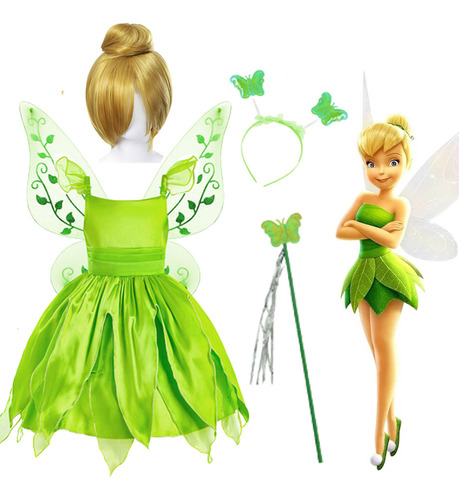 Vestido De Princesa Para Niña Tinker Bell, Disfraz De Hada E