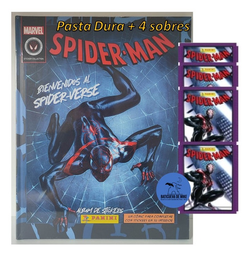 Spiderman Spiderverse 2023 Álbum Pasta Dura + 4sobres Panini