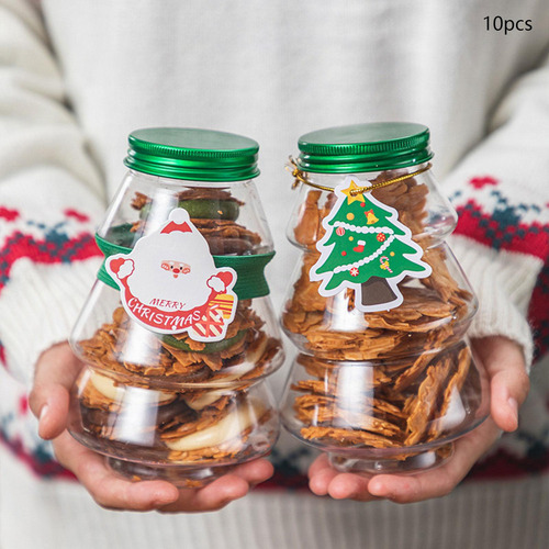 10 Uds. Botellas Con Forma Navideña Tarro De Dulces Para