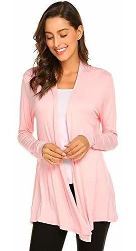 Suéteres De Cardigan Delantero Ligeros De Manga Larga 97k3z