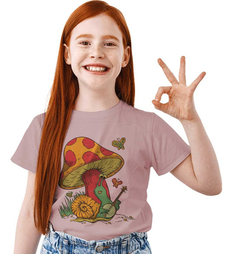 Polera Niño Estampada Dtf 973 Caracol Tocando Banyo