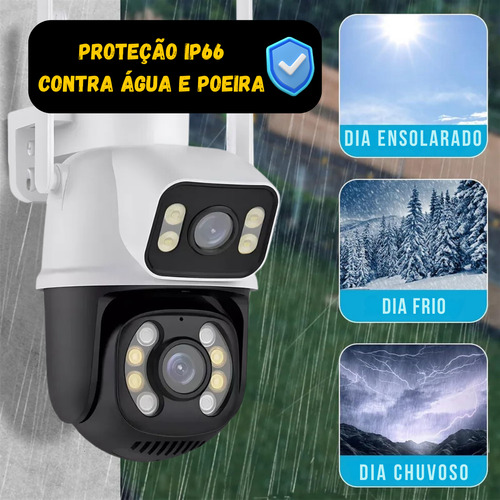 Câmera Dupla Segurança Ip Wifi Externa Lente 6mp App Yoosee