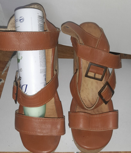 Sandalias Con Plataforma Madera 37