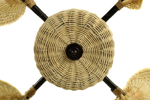 Ventilador Techo Palas Y Tapa Tejida De Rattan Natural Verona Gatti
