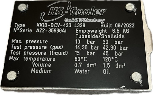 Trocadores De Calor Kk10-bcv-423 Hs Cooler - Novo