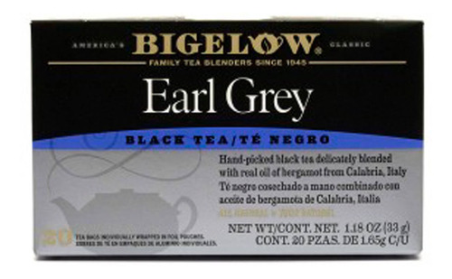 Té Negro Bigelow Early Grey De 33g