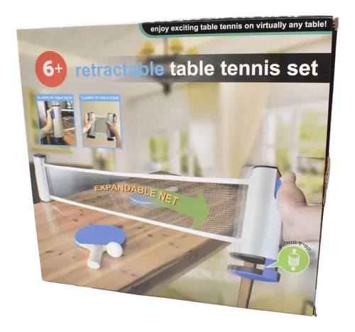 Set De Ping Pong Paletas Con Red Retráctil Juego Salón