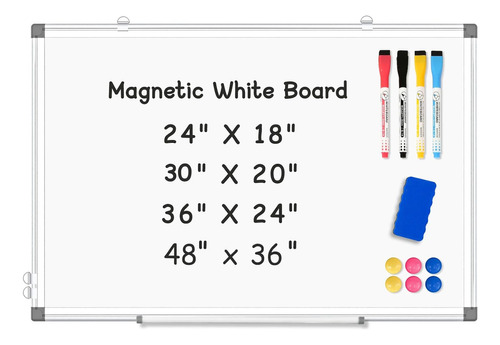 Amusight Pizarra Blanca Magnética De Doble Cara, 24 X 18 Pul