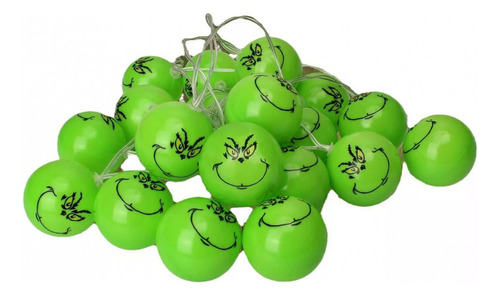 Grinch Christmas Lights, 20 Luces Led En Forma De Cuerda Par