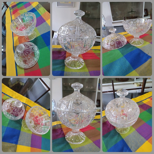 Imagen 3 de 7 de Bombonera Con Tapa De Cristal De Bohemia. Bellísima! Única!