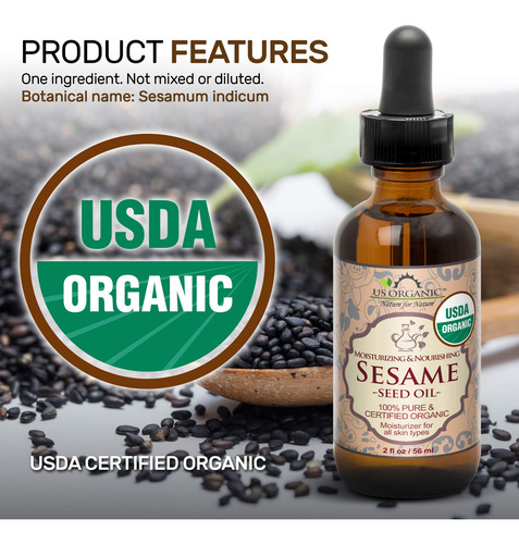 Aceite De Semillas De Sésamo Us Organic, Sin Tostar, Sin Ref